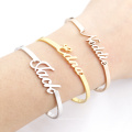 Shangjie OEM Classy Custom Bangle Bracelet Name Name Bracelet Personnalisé Bracelet Cuff en acier inoxydable